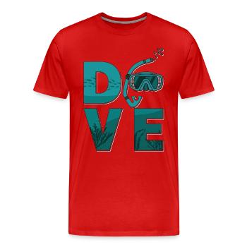 Freitaucher Freitauchen Apnoe Tauchen Geschenk - Männer Premium Bio T-Shirt - Rot - Vorne - Damien (186cm)