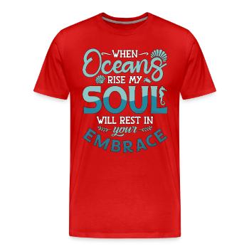 Apnéistes plongeurs Apnée Cadeau d’apnée - T-shirt bio Premium Homme - rouge - Devant - Damien (186cm)