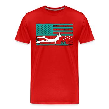 Freitaucher Tauchen Apnoe Freitauchen Geschenk - Männer Premium Bio T-Shirt - Rot - Vorne - Damien (186cm)