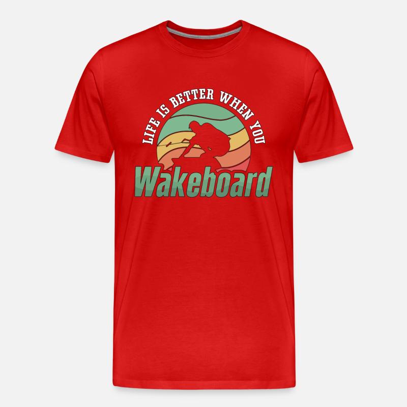 Wakeboard Wakeboarder Wakeboarding Wake Geschenk - Männer Premium Bio T-Shirt - Rot