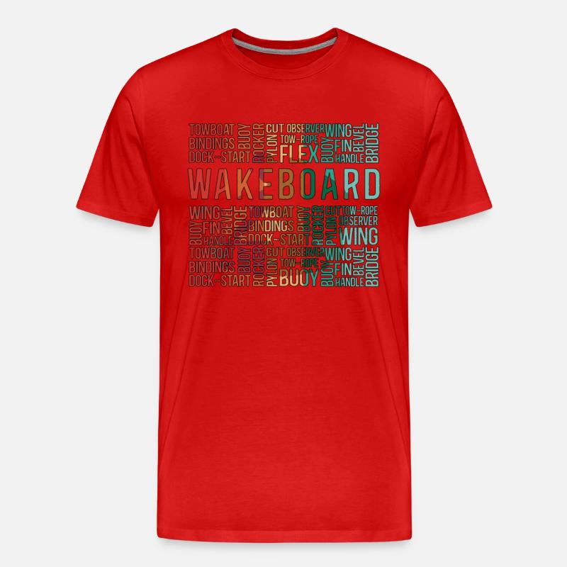 Wakeboard Wakeboarder Wake Wakeboarding Geschenk - Männer Premium Bio T-Shirt - Rot