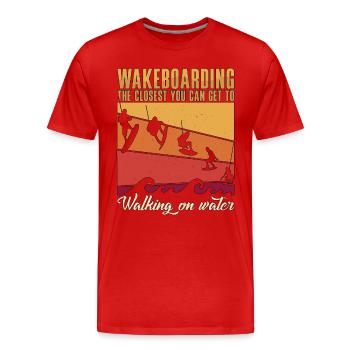Wakeboard Wake Wakeboarden Wakeboarder Geschenk - Männer Premium Bio T-Shirt - Rot - Vorne - Damien (186cm)