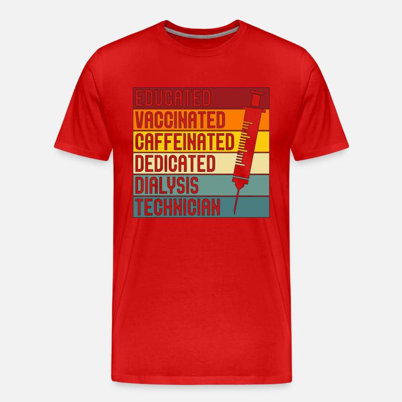 Dialysetechniker Nephrologie Dialyse Geschenk - Männer Premium Bio T-Shirt - Rot