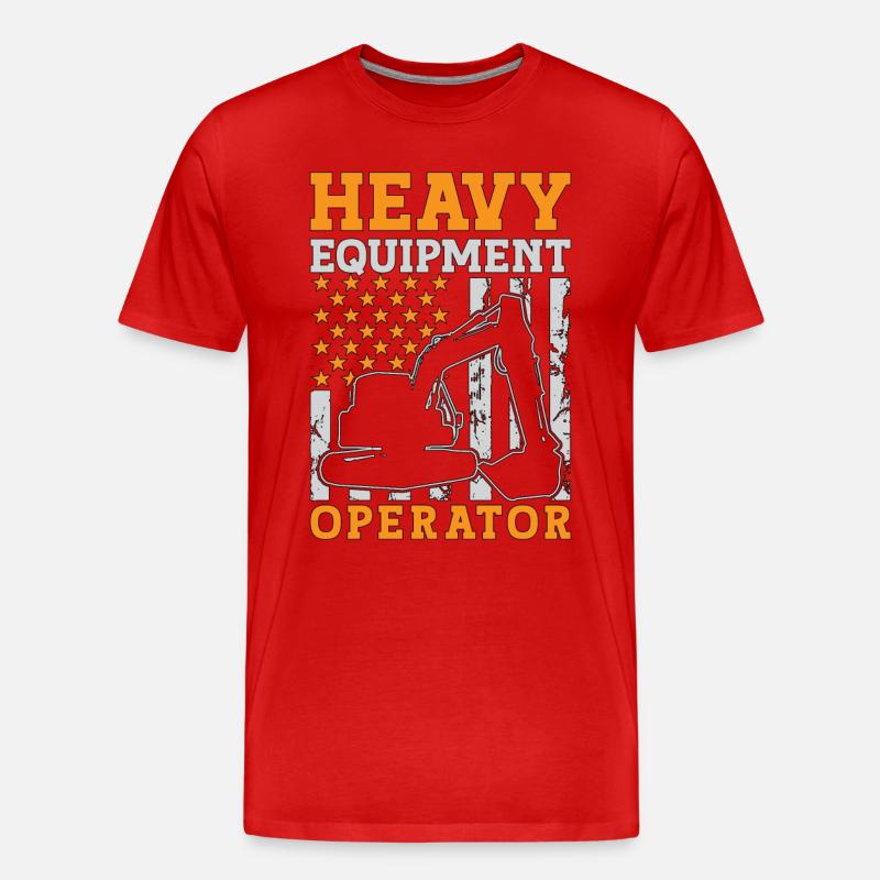 Bagger Baggerfahrer Bauarbeiter Baggern Geschenk - Männer Premium Bio T-Shirt - Rot