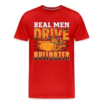 Excavator Construction Worker Bulldozer Bulldozer Bulldozer Gift - Men's Premium Organic T-Shirt - red - Front - Damien (186cm)