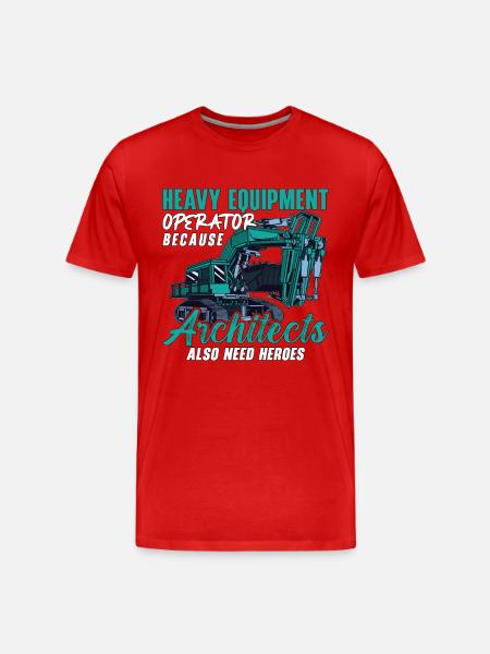 Baggern Baggerfahrer Arbeiter Bauarbeiter Geschenk - Männer Premium Bio T-Shirt - Rot