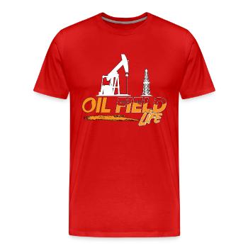 Ölfeldarbeiter Ölfeldleben Öl Rig Rougneck - Männer Premium Bio T-Shirt - Rot - Vorne - Damien (186cm)