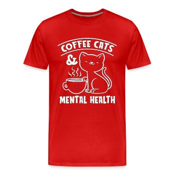 Café mental Santé mentale Buveurs de café - T-shirt bio Premium Homme - rouge - Devant - Damien (186cm)