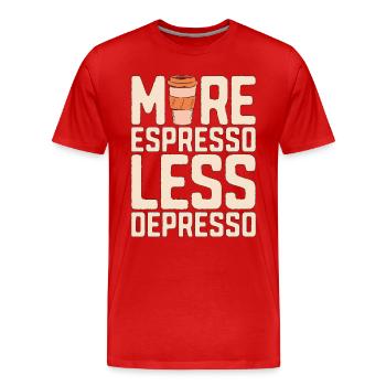 Santé mentale Buveur de café mental - T-shirt bio Premium Homme - rouge - Devant - Damien (186cm)