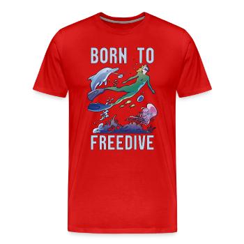 Apnéiste Apnée Plongée Cadeau d’apnée - T-shirt bio Premium Homme - rouge - Devant - Damien (186cm)