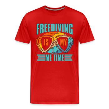 Apnée Plongée Apdiver Cadeau d’apnée - T-shirt bio Premium Homme - rouge - Devant - Damien (186cm)