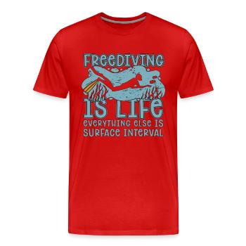 Freediver Apnée Apnée Plongée Cadeau - T-shirt bio Premium Homme - rouge - Devant - Damien (186cm)