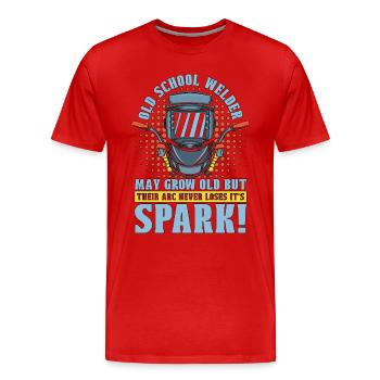 Old School Welder Welding Career Weld Metal Iron - Men's Premium Organic T-Shirt - red - Front - Damien (186cm)