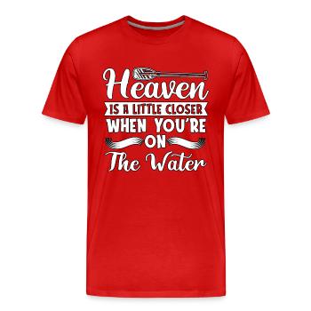 Rafting Heaven est un peu plus proche canoë de pagaie - T-shirt bio Premium Homme - rouge - Devant - Damien (186cm)