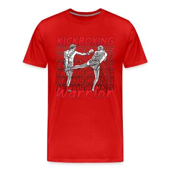 Kickboxing Warrior Kickboxer Fighter Boxing Sports - Men's Premium Organic T-Shirt - red - Front - Damien (186cm)