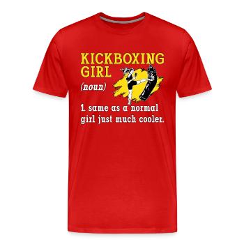 Kickboxing Girl Kickboxer Fighter Boxing Sports - Men's Premium Organic T-Shirt - red - Front - Damien (186cm)