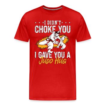 Judo I Didn't Choke You Fighter Karate Training - Men's Premium Organic T-Shirt - red - Front - Damien (186cm)