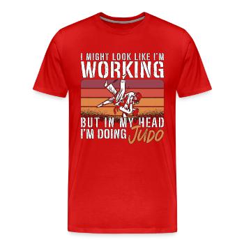 Judo I Might Look Like Fighter Karate Training - Men's Premium Organic T-Shirt - red - Front - Damien (186cm)