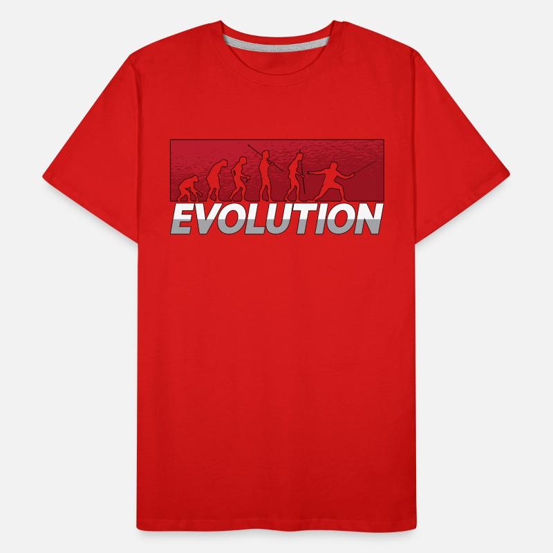 Escrime Evolution Duel Swordplay aime l’escrimeur de fleuret T-shirt bio Premium Homme