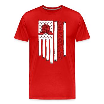 Arm Wrestling Cool Arm Wrestling Muscles Wrestler - Männer Premium Bio T-Shirt - Rot - Vorne - Damien (186cm)