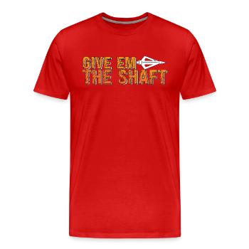 Chasse à l’arc Donnez-leur une flèche d’arbre Sport Bowhunter - T-shirt bio Premium Homme - rouge - Devant - Damien (186cm)