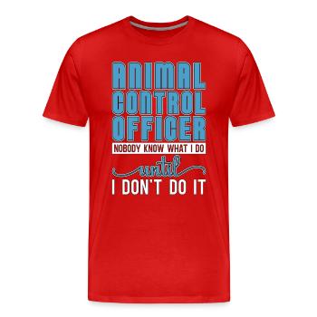 Officier animalier Gardien de chiens de contrôle des animaux - T-shirt bio Premium Homme - rouge - Devant - Damien (186cm)