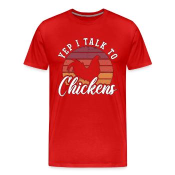 Cock Yep I Talk Retro Backyard Chicken Cock Lover - T-shirt bio Premium Homme - rouge - Devant - Damien (186cm)