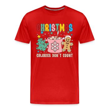 Régime faible en glucides Les calories de Noël ne sont pas faibles en glucides - T-shirt bio Premium Homme - rouge - Devant - Damien (186cm)