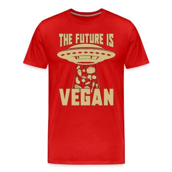 Vegan Diet The Future Is Meatless Vegan Diet Lover - Men's Premium Organic T-Shirt - red - Front - Damien (186cm)