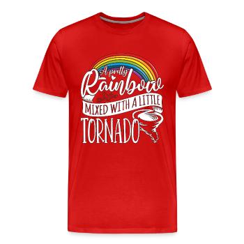 Tornades Une jolie catastrophe naturelle mixte arc-en-ciel - T-shirt bio Premium Homme - rouge - Devant - Damien (186cm)