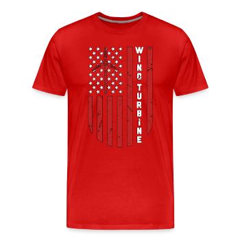 Technicien d’éolienne Technicien d’éolienne - T-shirt bio Premium Homme - rouge - Devant - Damien (186cm)