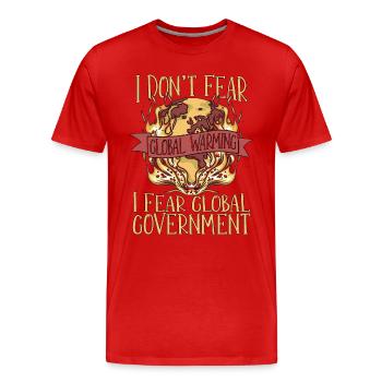 Réchauffement climatique Je n’ai pas peur Sensibilisation à l’environnement - T-shirt bio Premium Homme - rouge - Devant - Damien (186cm)