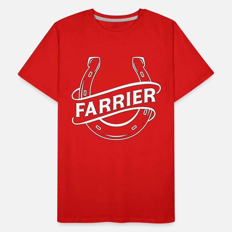 maréchal-ferrant en fer à cheval forgeage forger maréchal-ferrant T-shirt bio Premium Homme