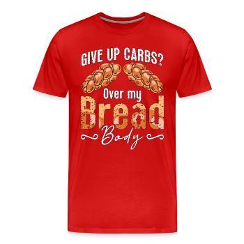 Régime faible en glucides Abandonner les glucides sur ma vie saine - T-shirt bio Premium Homme - rouge - Devant - Damien (186cm)