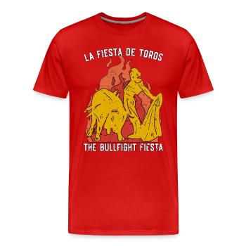 La tauromachie La Fiesta De Toros aime le clown de rodéo - T-shirt bio Premium Homme - rouge - Devant - Damien (186cm)
