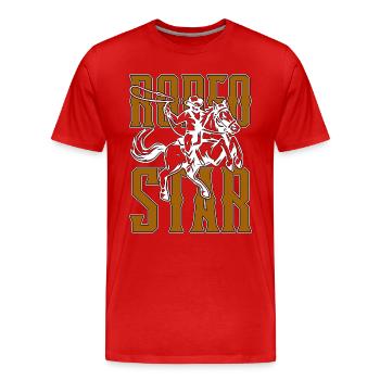 Steer Wrestling Rodeo Star Horses Steer Wrestling - T-shirt bio Premium Homme - rouge - Devant - Damien (186cm)