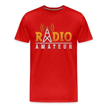 Un radioamateur amateur aime l’antenne Opérateur radio amateur - T-shirt bio Premium Homme - rouge - Devant - Damien (186cm)