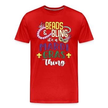Perles de perles et Bling C’est un perlateur de bijoux perlé - T-shirt bio Premium Homme - rouge - Devant - Damien (186cm)