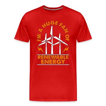 Technologie des éoliennes Je suis un grand fan de l’énergie renouvelable - T-shirt bio Premium Homme - rouge - Devant - Damien (186cm)