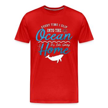 Marine Biology Every Time I Slip Into Underwater - Men's Premium Organic T-Shirt - red - Front - Damien (186cm)