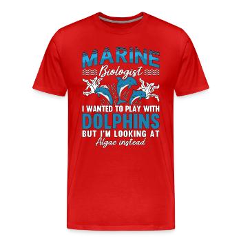Marine Biologist I Wanted To Play Marine Science - Männer Premium Bio T-Shirt - Rot - Vorne - Damien (186cm)