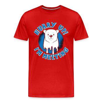 Changement climatique Dépêchez-vous Je fais fondre la Terre Mère - T-shirt bio Premium Homme - rouge - Devant - Damien (186cm)