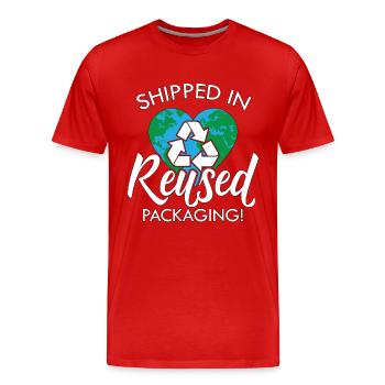 Recycling Shipped In Reused Eco Friendly Recycler - Men's Premium Organic T-Shirt - red - Front - Damien (186cm)