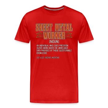 Sheet Metal Worker An Individual Who Fabricator - Men's Premium Organic T-Shirt - red - Front - Damien (186cm)