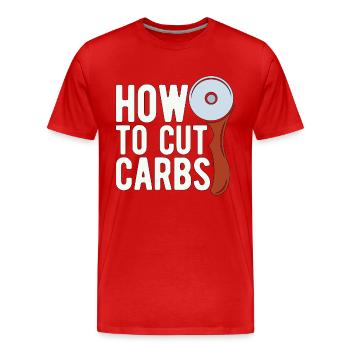 Régime faible en glucides Comment couper zéro glucides Amateur de faible teneur en glucides - T-shirt bio Premium Homme - rouge - Devant - Damien (186cm)