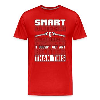 Génie mécanique Smart Beau Mécanicien - T-shirt bio Premium Homme - rouge - Devant - Damien (186cm)