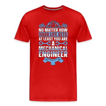 Génie mécanique, peu importe la difficulté de l’ingénieur - T-shirt bio Premium Homme - rouge - Devant - Damien (186cm)