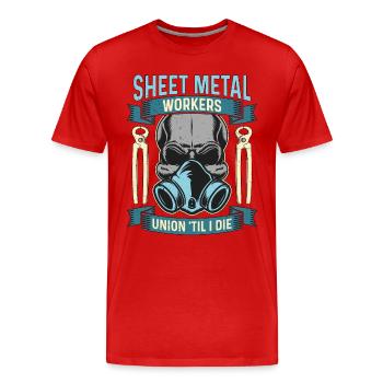 Syndicat des travailleurs de la tôlerie jusqu’à ce que les fabricants - T-shirt bio Premium Homme - rouge - Devant - Damien (186cm)