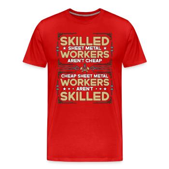 Sheet Metal Worker Skilled Sheet Metal Fabricators - Men's Premium Organic T-Shirt - red - Front - Damien (186cm)