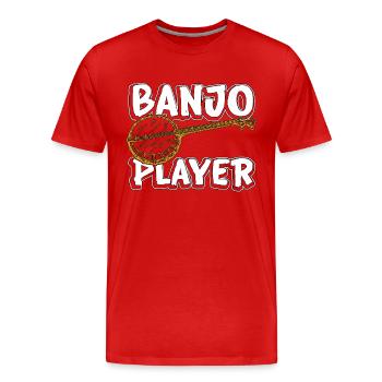 Banjo Player Musical Instrument Loves Folk Music - Männer Premium Bio T-Shirt - Rot - Vorne - Damien (186cm)